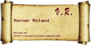 Verner Roland névjegykártya